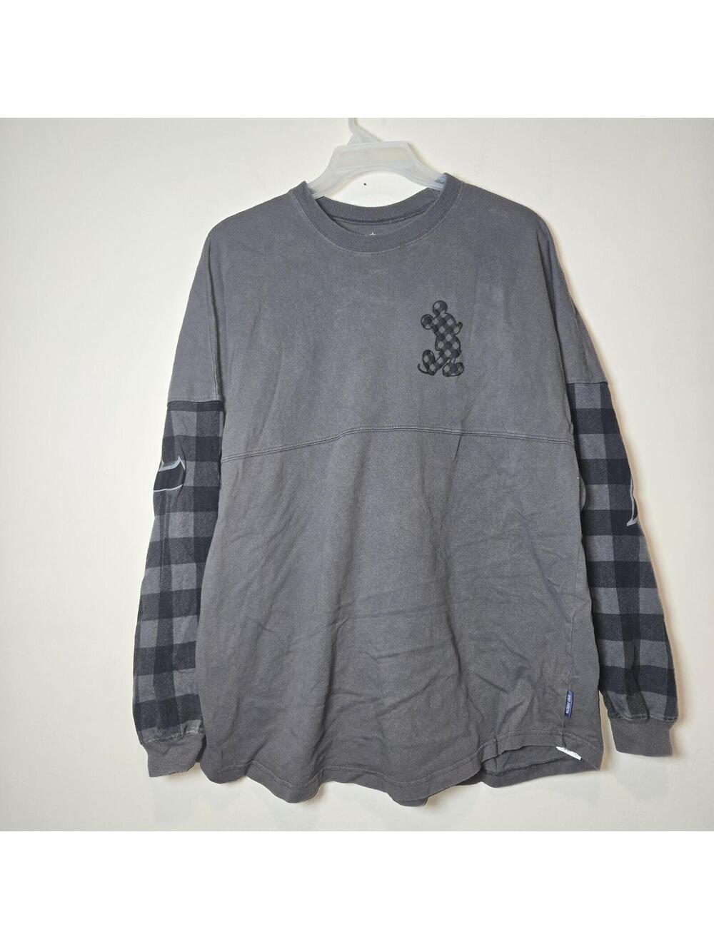 Disneyland Parks Retired Plaid Gray And Black Buffalo Check Spirit Jersey XL